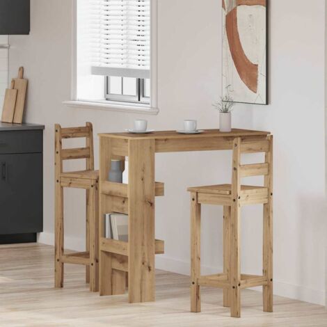 Vidaxl – Table de bar murale chêne artisanal – Bois d'ingénierie – Dimensions 102 x 45 x 103,5 cm – Construction stable avec rangement