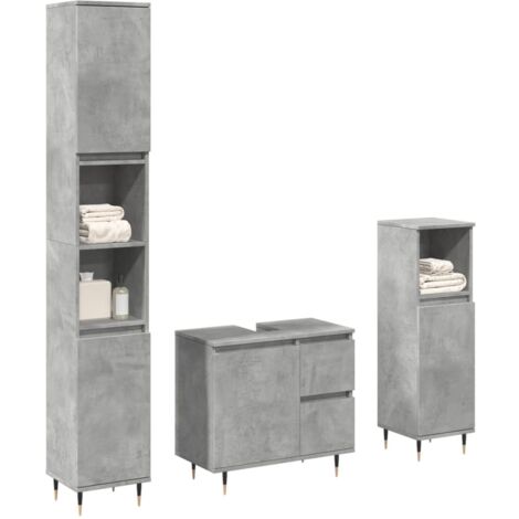 vidaXL Ensemble de meubles de salle de bain 3 pcs gris béton (1/5)
