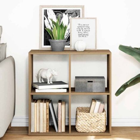 Vidaxl – Étagère séparatrice de pièce chêne artisanal 69,5x29x69,5 cm – 4 compartiments – Bois d'ingénierie – Capacité 60 kg