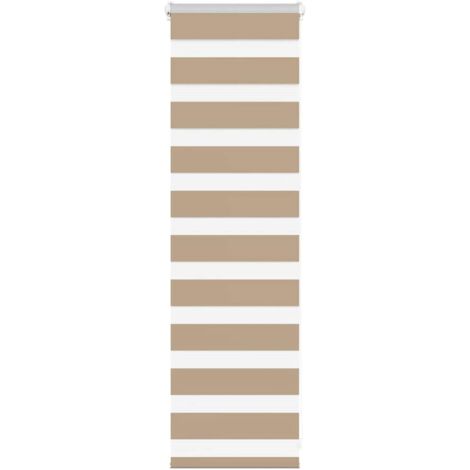 Store zèbre marron sable largeur du tissu 45,9 cm polyester vidaXL