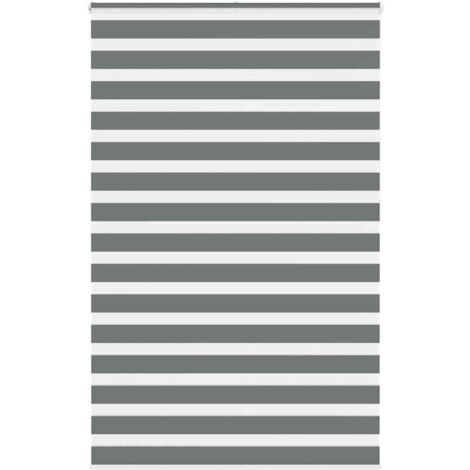 vidaXL Zebra Blind Dark Grey 140x230 cm Fabric Width 135,9 cm Polyester