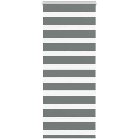 vidaXL Zebra Blind Dark Grey 65x100 cm Fabric Width 60,9 cm Polyester