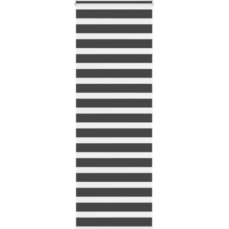 vidaXL Zebra Blind Black 75x200 cm Fabric Width 70,9 cm Polyester