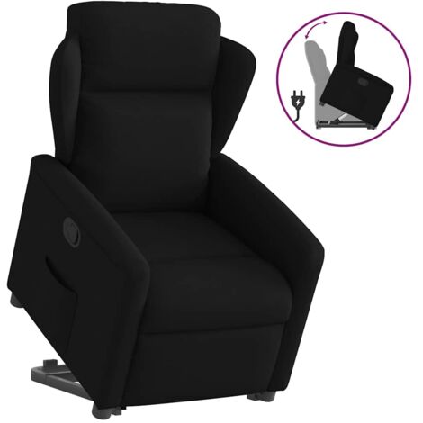 vidaXL Stand up Recliner Chair Black Fabric (1/5)