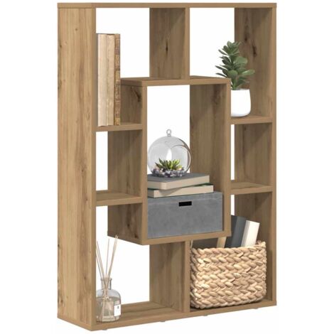 Vidaxl – Bibliothèque chêne artisanal 63x20x90 cm – 7 compartiments – Bois d'ingénierie résistant à l'humidité et déformation (1/5)