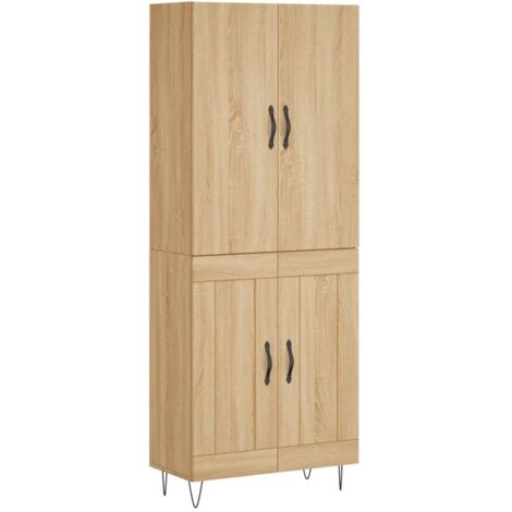 vidaXL Highboard Sonoma Oak 69,5x34x180 cm Engineered Wood (1/5)