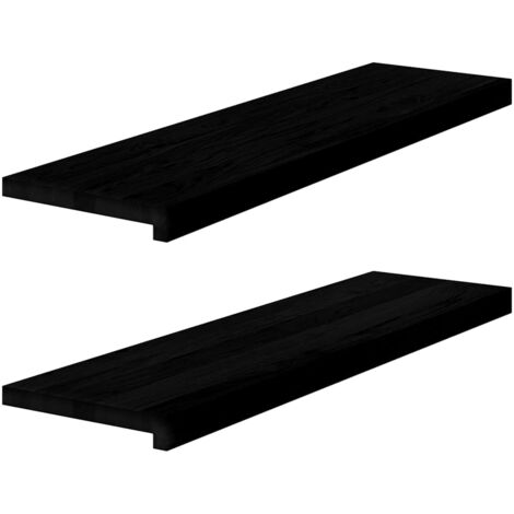 vidaXL Window Sills 2 pcs Brown Black 90x25x2 cm Solid Wood Oak