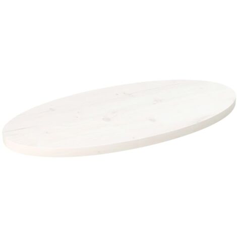 Dessus de table blanc 80x40x2,5 cm bois de pin massif ovale vidaXL