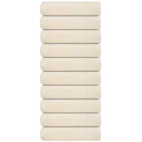 vidaXL Serviettes de bain 10 pcs crème 100x150 cm 360 g/m² 100% coton