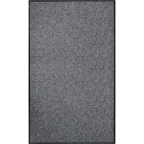 Vidaxl – Paillasson gris 90x150 cm – Surface en poils bouclés – Dessous antidérapant en vinyle – Pour entrées intérieures et extérieures couvertes (1/7)