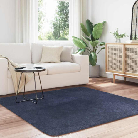 Tapis Shaggy Noir 200x200 Cm à Poils Longs - Polyester Doux Et Moelleux, Antidérapant - Pour Salon, Chambre, Décoration Moderne - 10