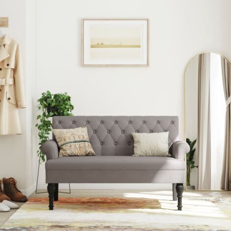 vidaXL Bench with Backrest Taupe 120x62x75,5 cm Fabric