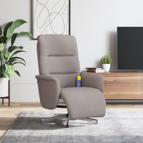 vidaXL Massage Recliner Chair with Footrest Taupe Fabric (1/5)