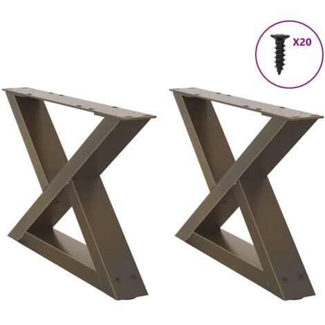 vidaXL Coffee Table Legs 2 pcs Natural Steel 60x(30-31,3) cm Steel