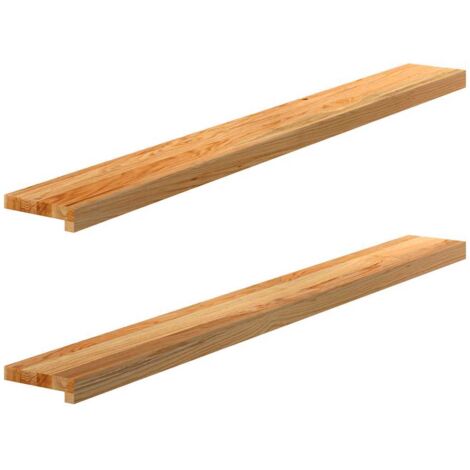 vidaXL Appuis de fenêtre 2 pcs marron clair bois de chêne massif