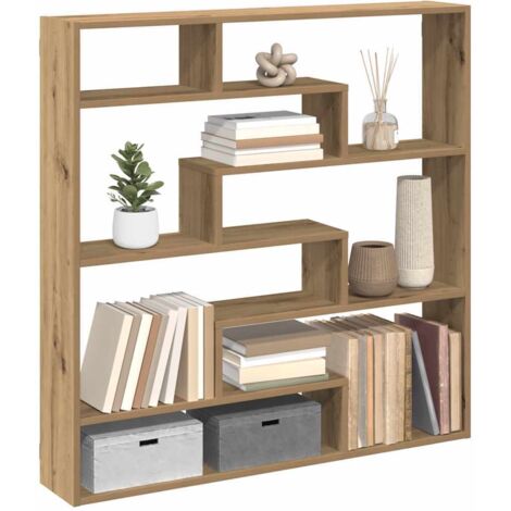 vidaXL Wall Cube Shelf 7 Compartments Artisian Oak Engineered Wood (1/5)