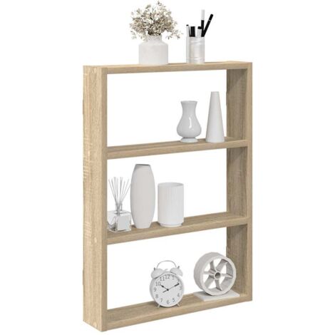 Vidaxl – Étagère murale en bois d'ingénierie chêne sonoma 43x9x60 cm – Charge maximale 20 kg – Assemblage requis – Pour espaces intérieurs