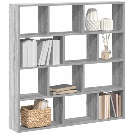 vidaXL Wall Cube Shelf 12 Compartments Grey Sonoma Engineered Wood