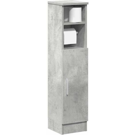 vidaXL Meuble de salle de bain avec porte-rouleau gris béton