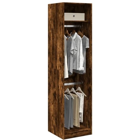 vidaXL Garde-robe chêne fumé 50x50x200 cm bois d'ingénierie