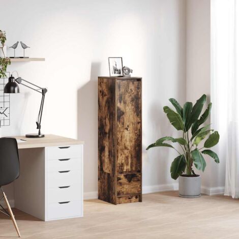 vidaXL Highboard Smoked Oak 29,5x34x119,5 cm Engineered Wood