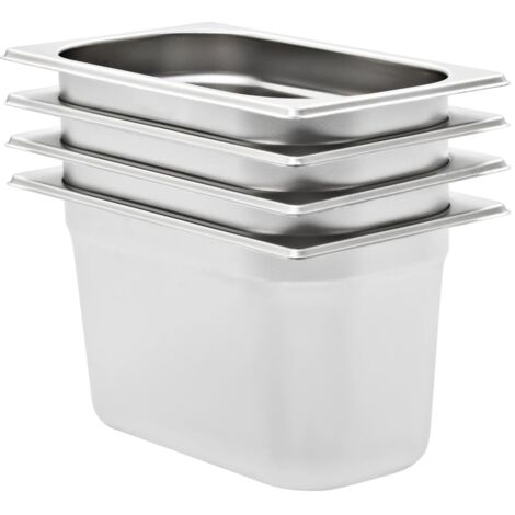 Récipients Gastronorm 4 pcs GN 1/4 150 mm Acier inoxydable vidaXL