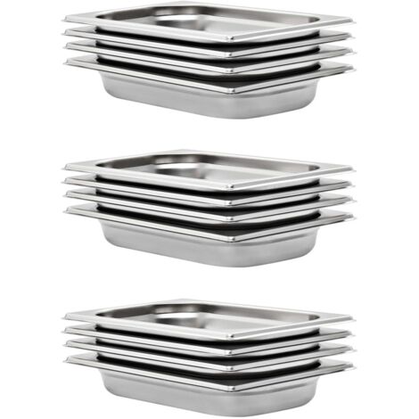 Récipients Gastronorm 12 pcs GN 1/4 40 mm Acier inoxydable vidaXL