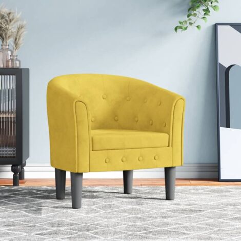 Fauteuil jaune velours vidaXL