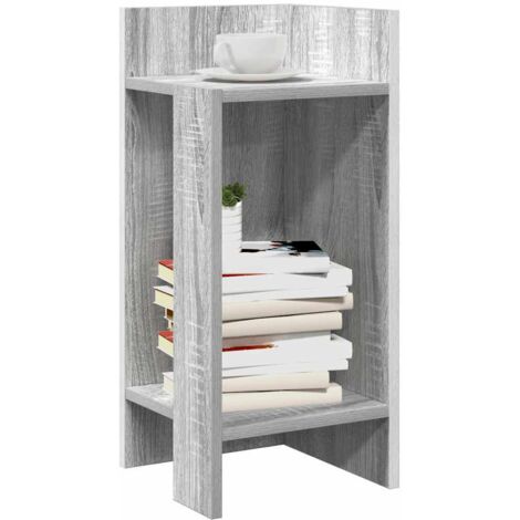 vidaXL Tables d'appoint 2 pcs avec étagère sonoma gris 25,5x27x60 cm
