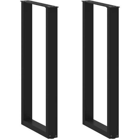 Vidaxl – Pieds de table basse en acier noir – Lot de 2 – Dimensions 50x(100-101)cm – Niveleurs réglables pour sols irréguliers - NOIR 50 X
