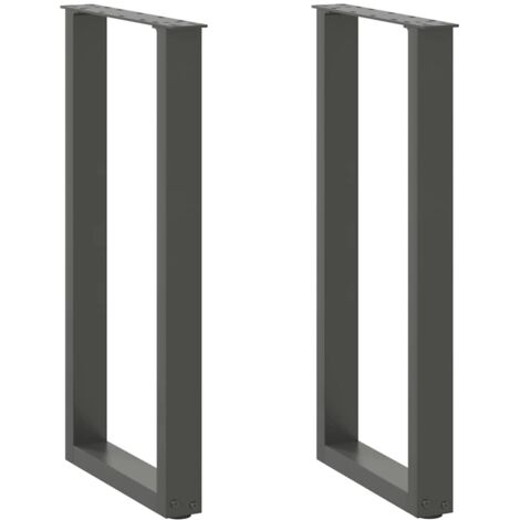 vidaXL Console Table Legs U-Shaped 2 pcs Anthracite 38x(72-73) cm Steel