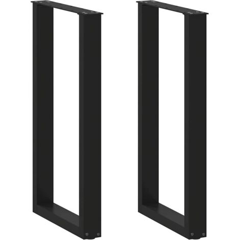 Vidaxl – Pieds de table de bar U en acier thermolaqué – Lot de 2 – Dimensions 40x(90-91) cm – Niveleurs réglables pour sols irréguliers