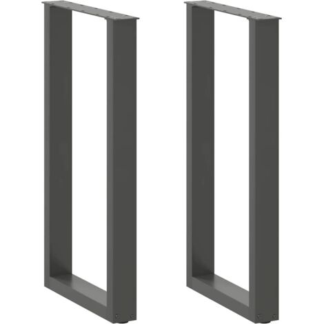 vidaXL Bar Table Legs U-Shaped 2 pcs Anthracite 50x(90-91) cm Steel