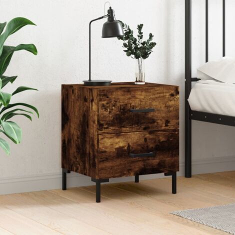 vidaXL Bedside Cabinet Smoked Oak 40x35x47,5 cm Engineered Wood (1/5)