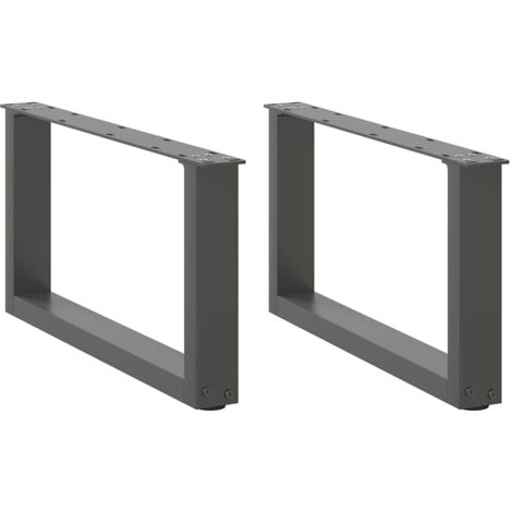 vidaXL Pieds de table basse forme de U 2 pcs anthracite 70x(30-31) cm