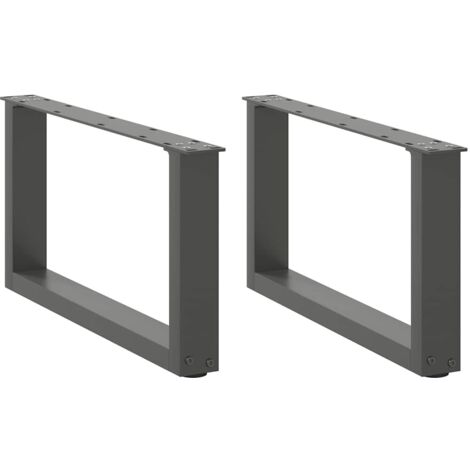 vidaXL Coffee Table Legs U-Shaped 2 pcs Anthracite 60x(30-31) cm Steel
