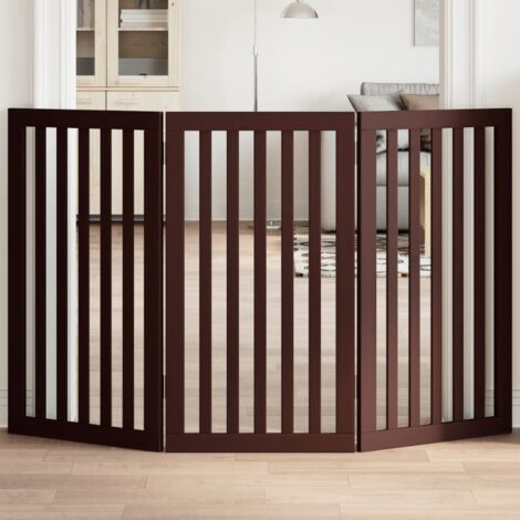 vidaXL Barrière pour chien pliable 3 panneaux 150 cm bois de peuplier