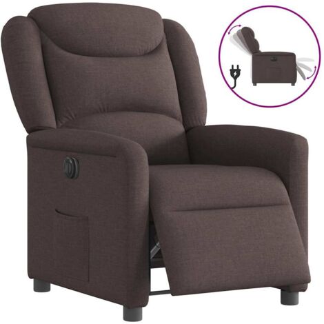 vidaXL Electric Recliner Chair Dark Brown Fabric (1/5)