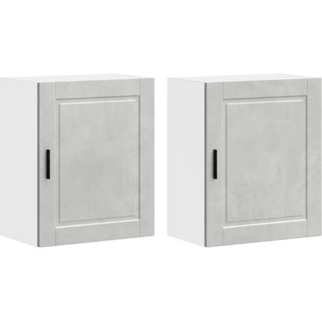 Armoires murales de cuisine 2 pcs Porto gris béton vidaXL (1/5)