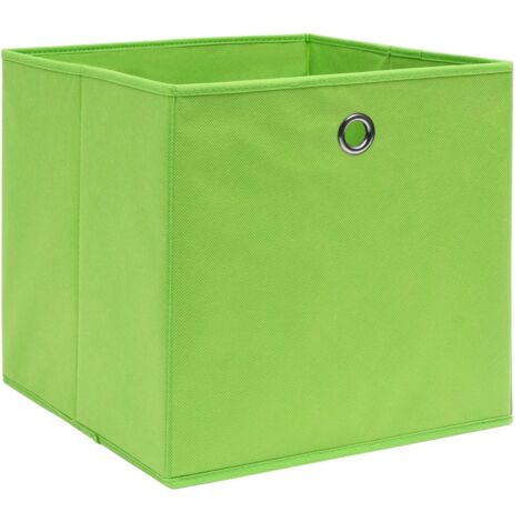 Boîtes de rangement 4 pcs Tissu intissé 28x28x28 cm Vert vidaXL