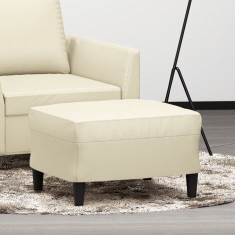 vidaXL Footstool Cream 60x50x41 cm Faux Leather