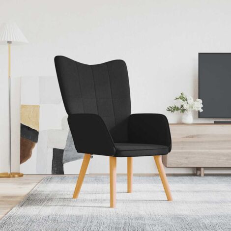 vidaXL Relaxing Chair Black Fabric