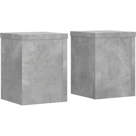 Vidaxl – Supports pour plantes 2 pcs – Gris béton – Bois d'ingénierie durable – Dimensions 15x15x20 cm – Capacité 50 kg – Usage intérieur