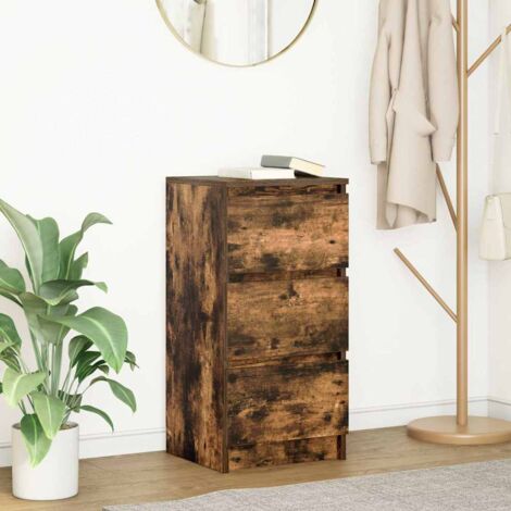 Buffet chêne fumé 37,5x35x76 cm bois d'ingénierie vidaXL