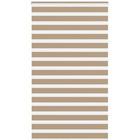 vidaXL Zebra Blind Sand Brown  130x230 cm Fabric Width 125,9  cm Polyester