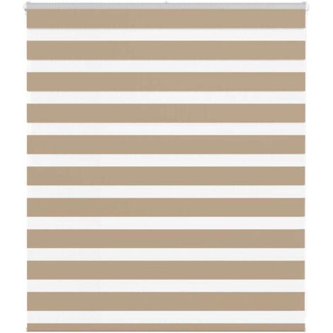 Store zèbre marron sable largeur du tissu 120,9 cm polyester vidaXL