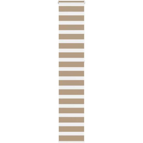 Store zèbre marron sable largeur du tissu 35,9 cm polyester vidaXL