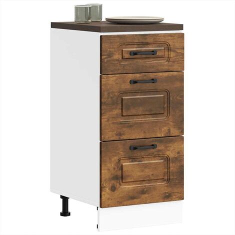 vidaXL Kitchen Base Cabinet "Kalmar" Smoked Oak Engineered Wood