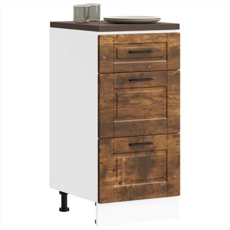 vidaXL Kitchen Base Cabinet "Porto" Smoked Oak Engineered Wood