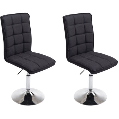 Lot de 2 chaises de salle Ă manger Peking V2 en tissu avec pied trompette Noir (1/5)